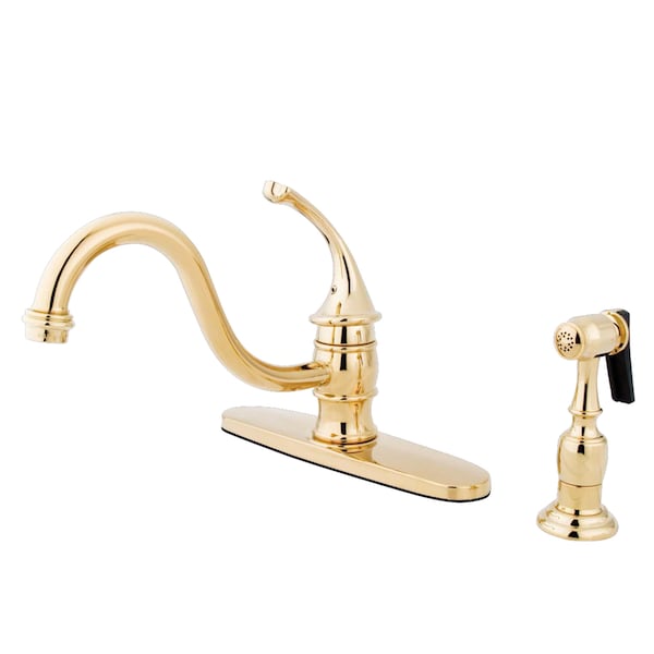 8" Centerset Kitchen Faucet Brass Sprayer, Polished Brass